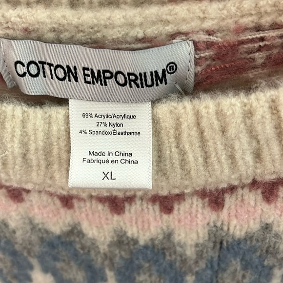 Gray And Blue Crewneck Sweater Size XL NWT COTTON EMPORIUM - Picture 6 of 8